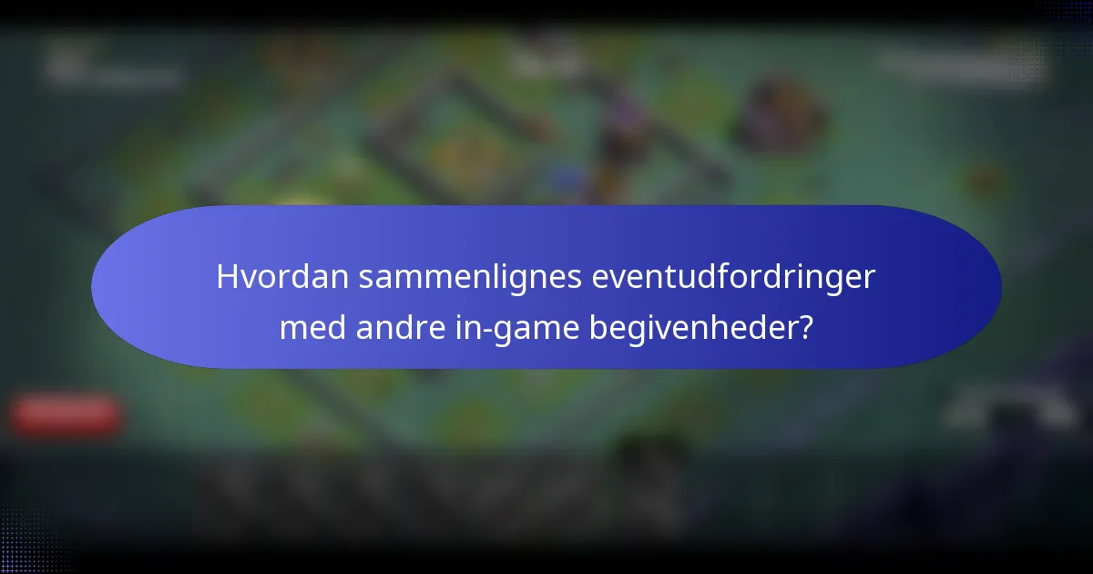 Hvordan sammenlignes eventudfordringer med andre in-game begivenheder?